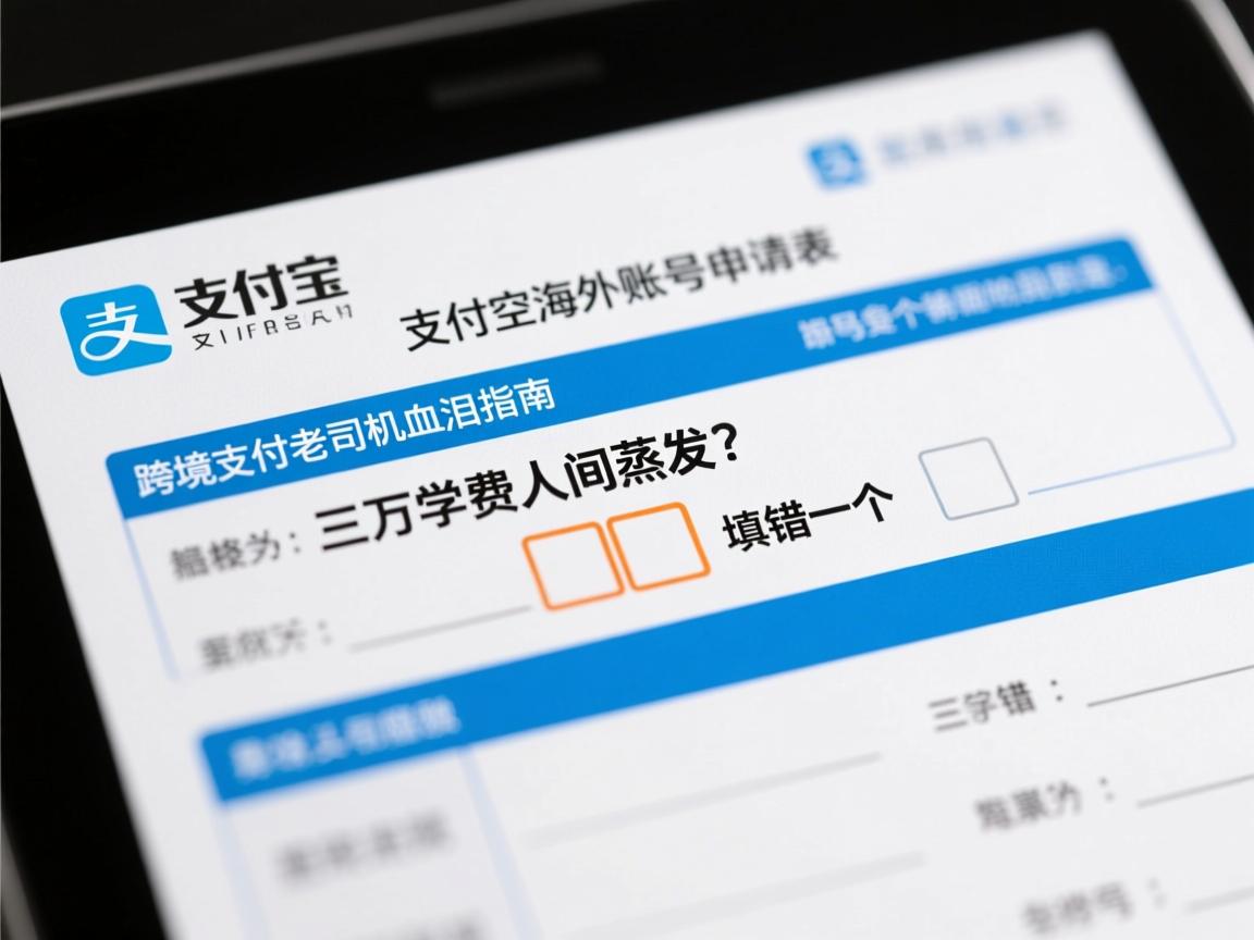 支付宝海外账号申请表,填错一个空格,三万学费人间蒸发?跨境支付老司机血泪指南