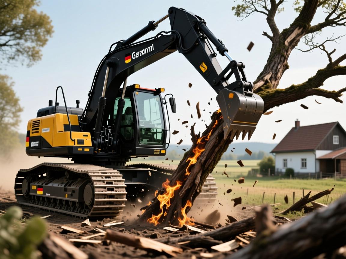 德国黑科技粉碎机+履带怪兽进村!3秒吞掉20cm巨枝,国产设备彻底慌了?