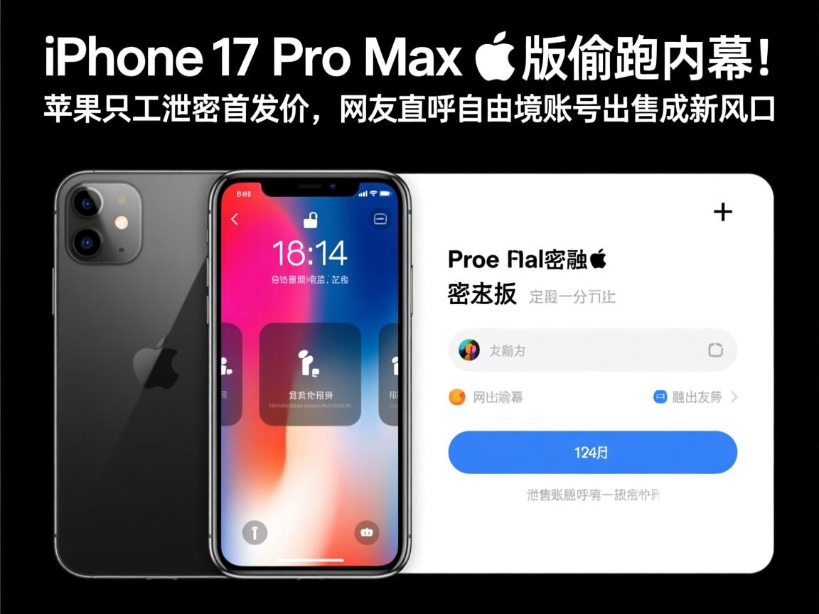 iPhone 17 Pro Max日版偷跑内幕!苹果员工泄密首发价,网友直呼自由境账号出售成新风口