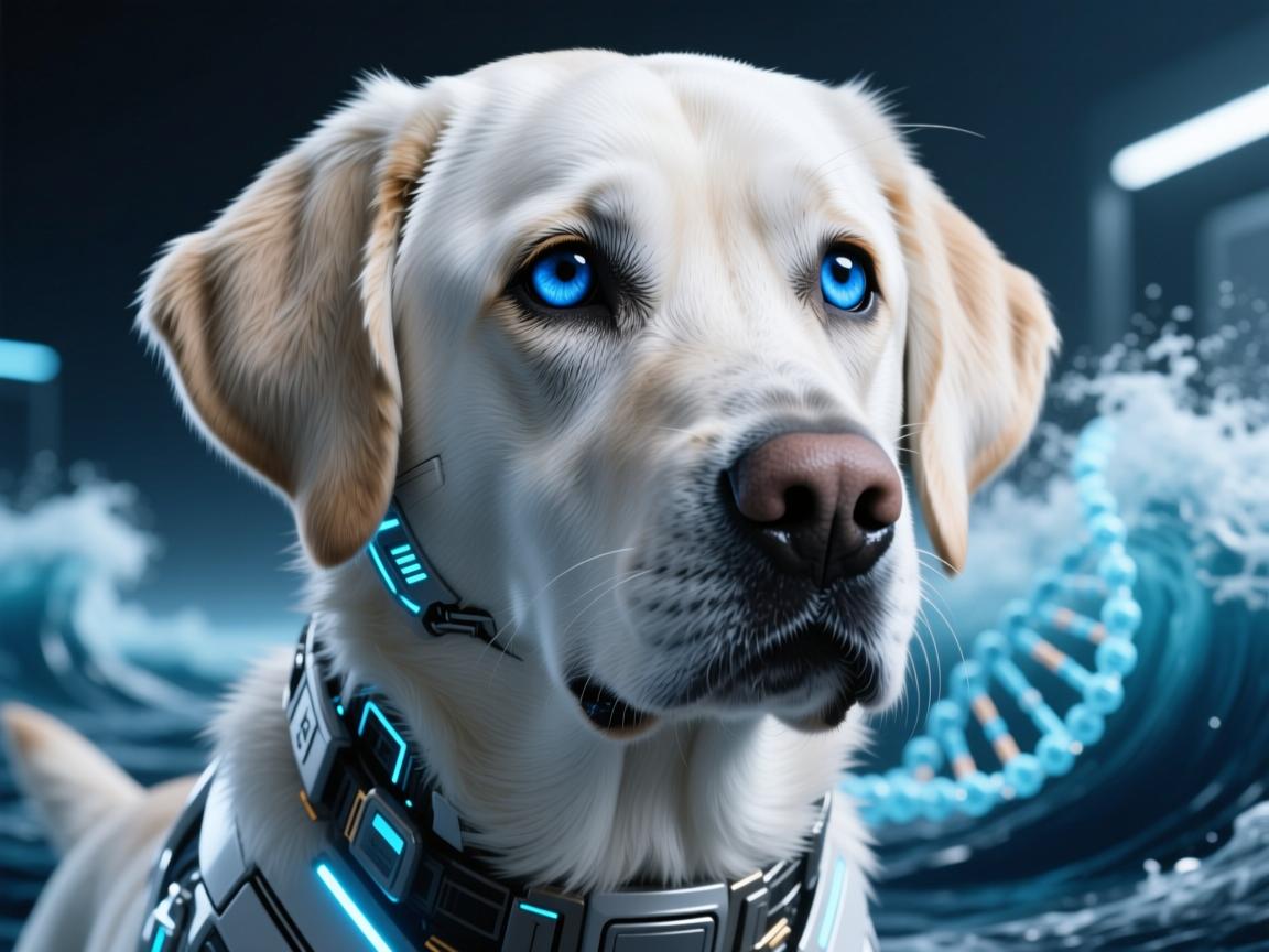 拉布拉多43型横空出世!蓝眼银毛引爆基因改造伦理海啸