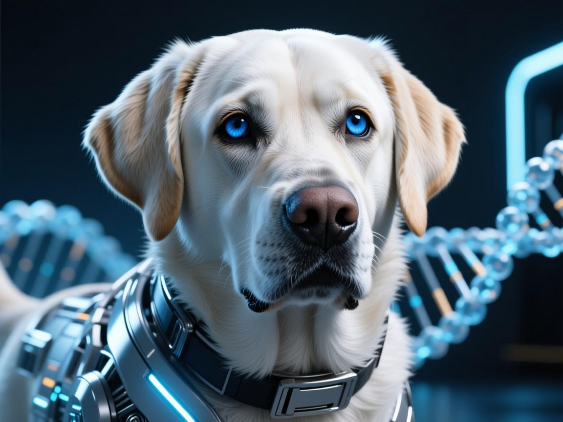 拉布拉多43型横空出世!蓝眼银毛引爆基因改造伦理海啸