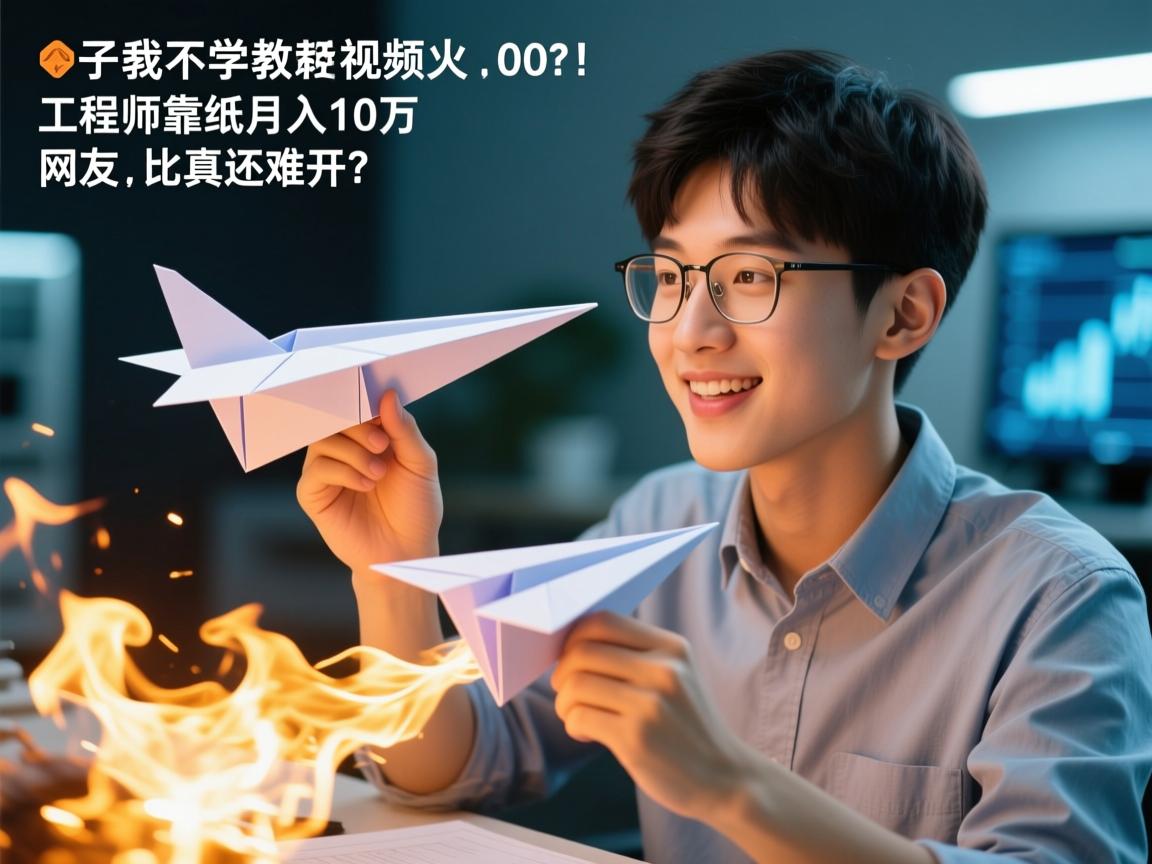 纸飞机教程视频爆火!00后工程师靠折纸月入10万,网友,比真飞机还难开?