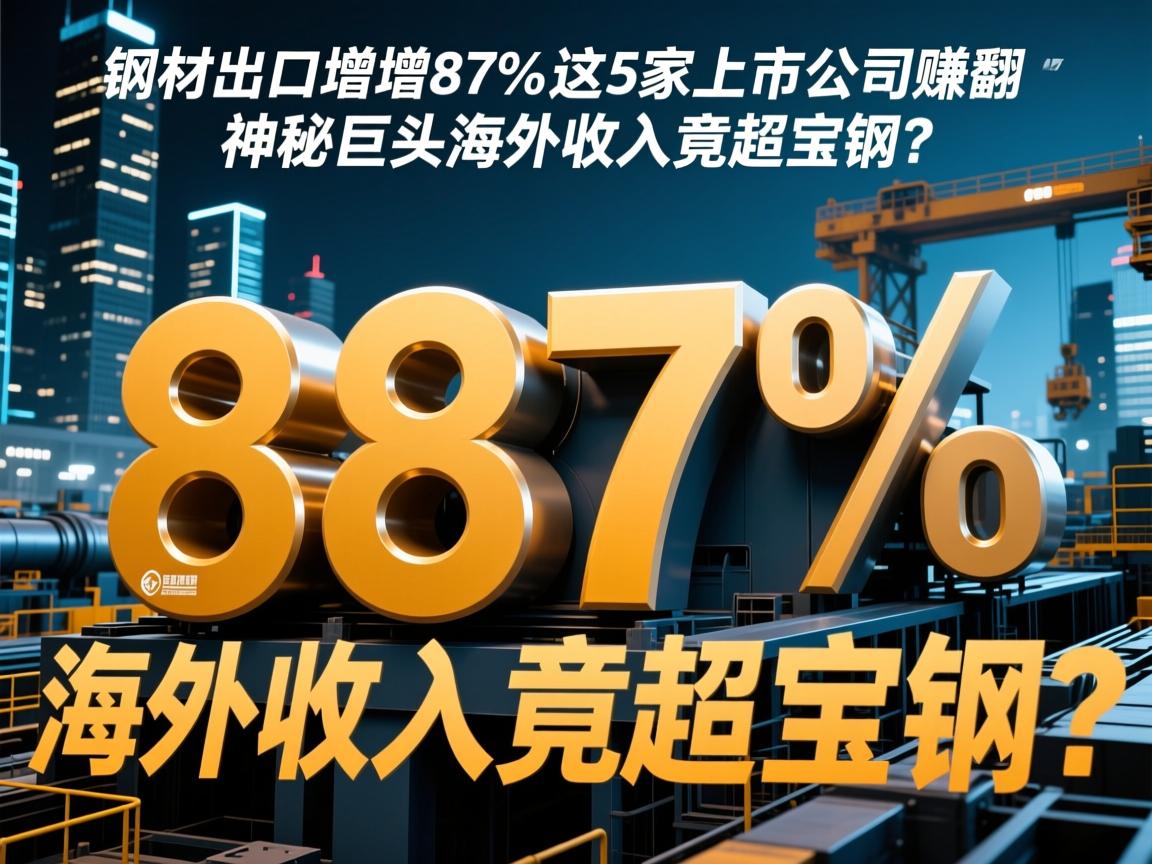 钢材出口暴增87%这5家上市公司赚翻,神秘巨头海外收入竟超宝钢?