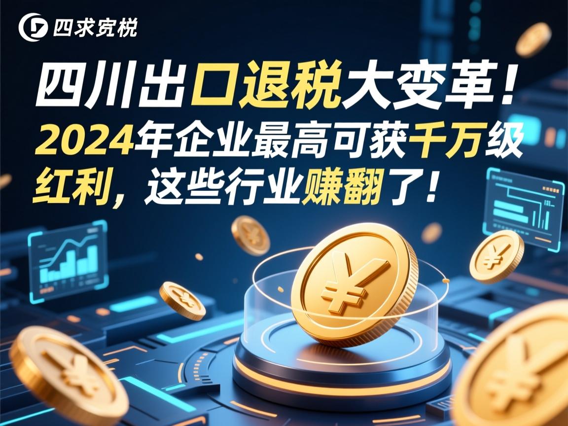 四川出口退税大变革!2024年企业最高可获千万级红利,这些行业赚翻了!