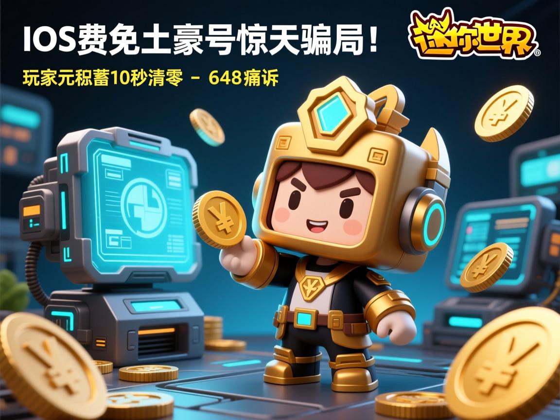 IOS迷你世界免费土豪号惊天骗局！玩家痛诉，648元积蓄10秒清零
