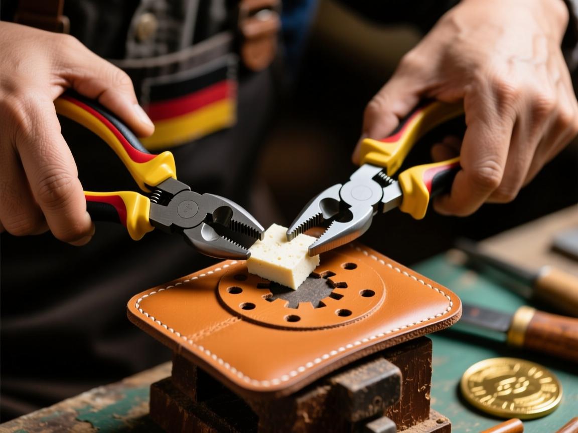 保山皮具匠人圈疯传!德国神钳打孔如切豆腐,批发价引爆行业革命