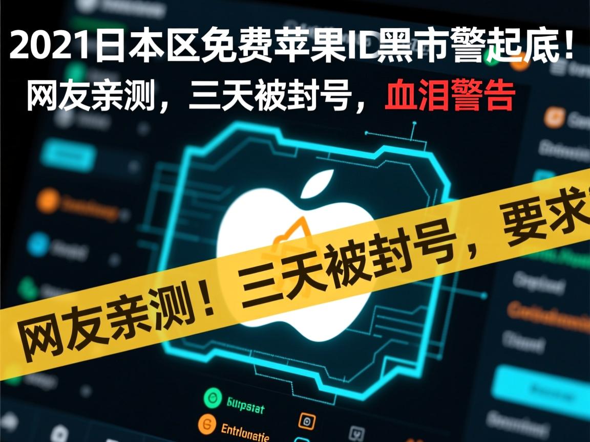 2021日本区免费苹果ID黑市大起底！网友亲测，三天被封号，血泪警告