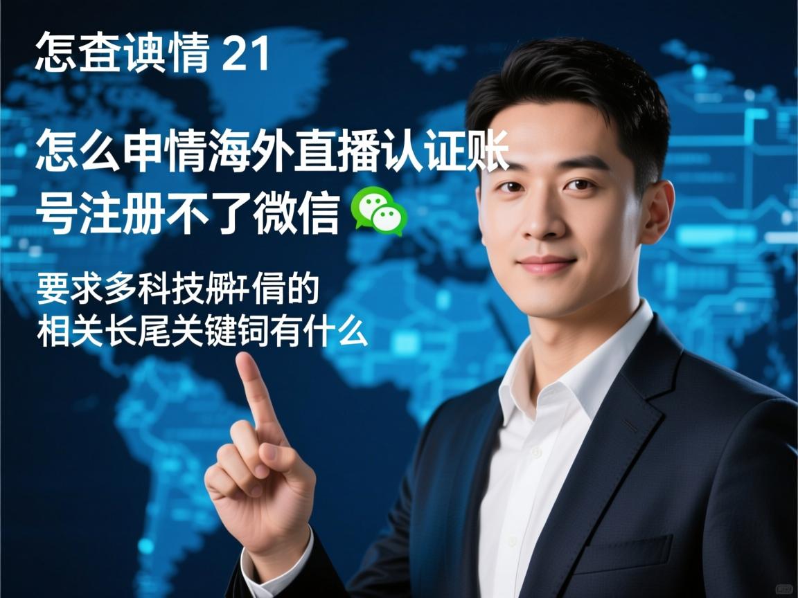 怎么申请海外直播认证账号注册不了微信的相关长尾关键词有什么