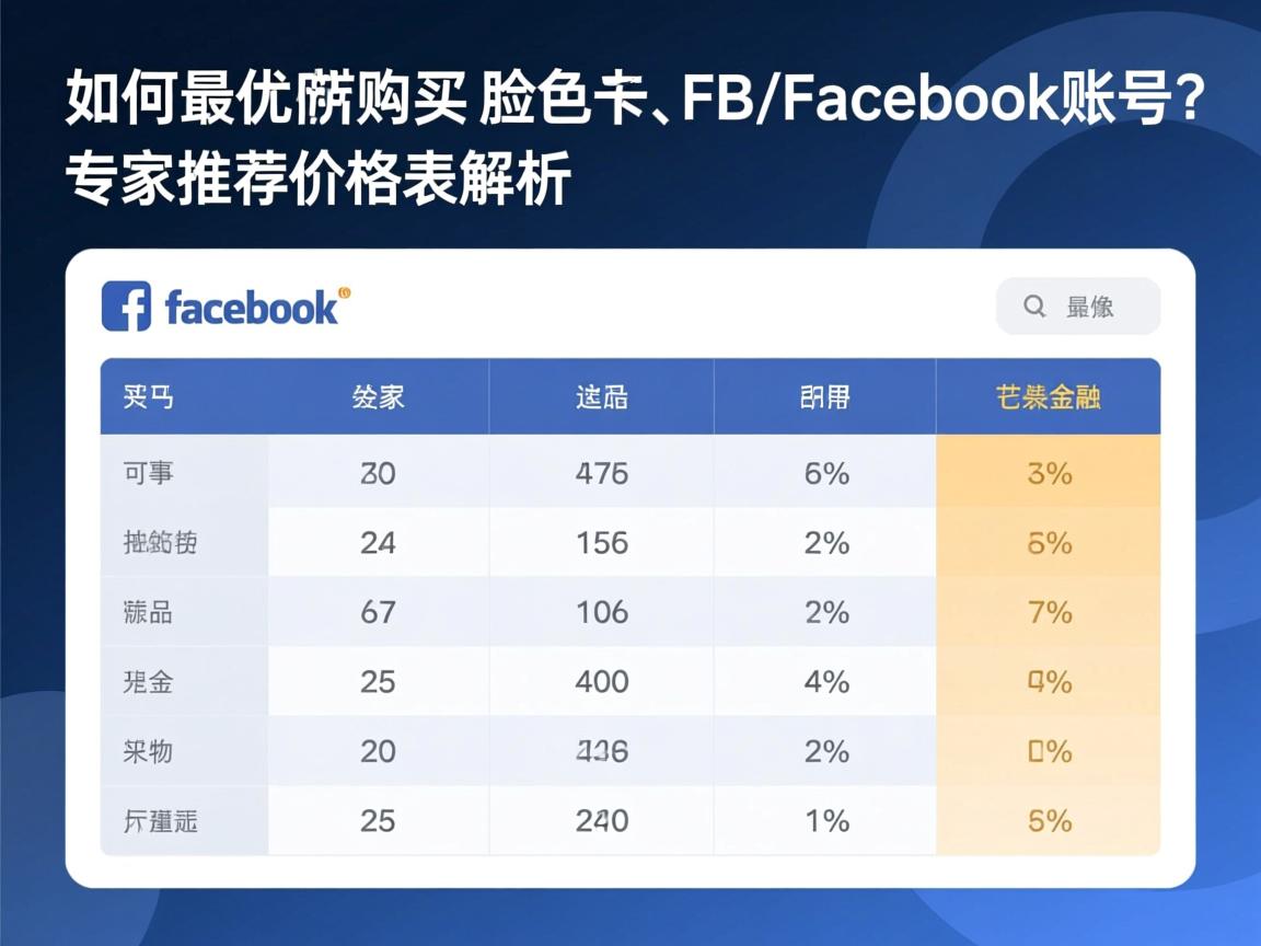 如何以最优价格购买 脸书、FB、Facebook账号？专家推荐价格表解析