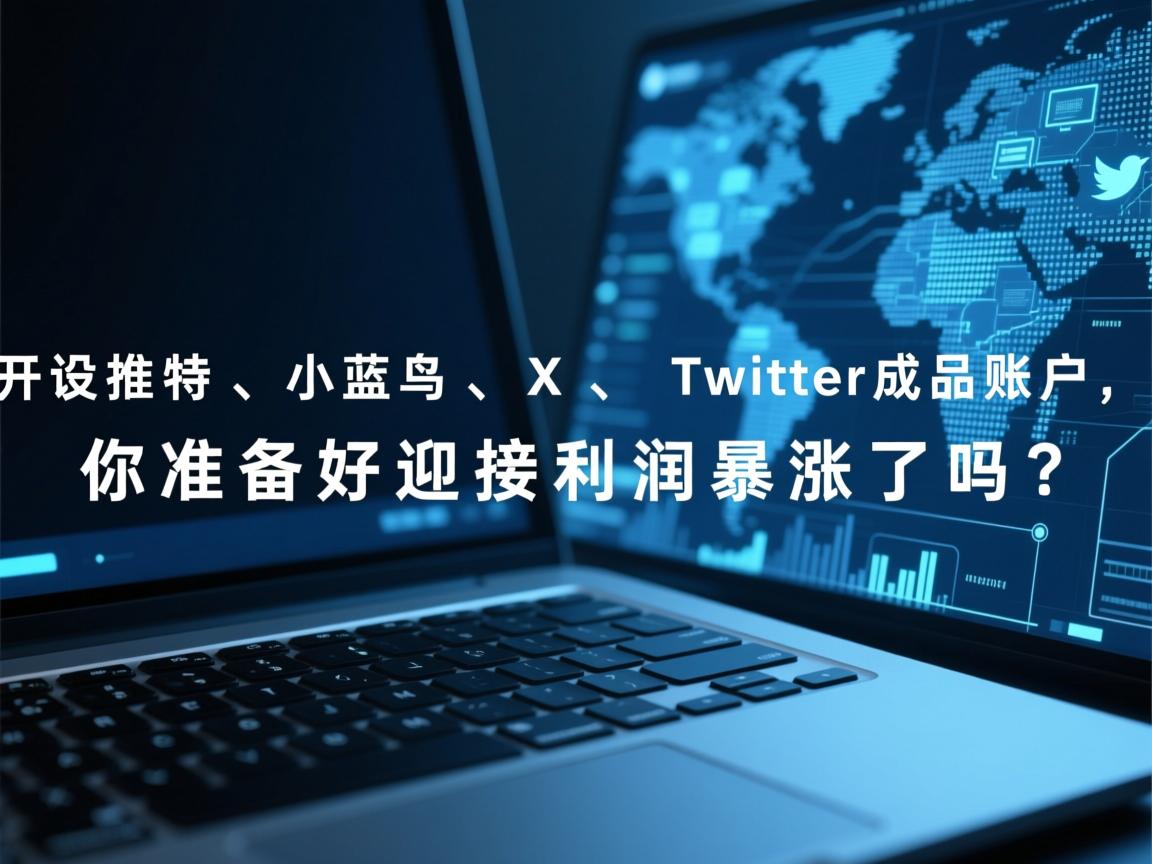 “开设推特、小蓝鸟、X、 Twitter成品账户，你准备好迎接利润暴涨了吗？”
