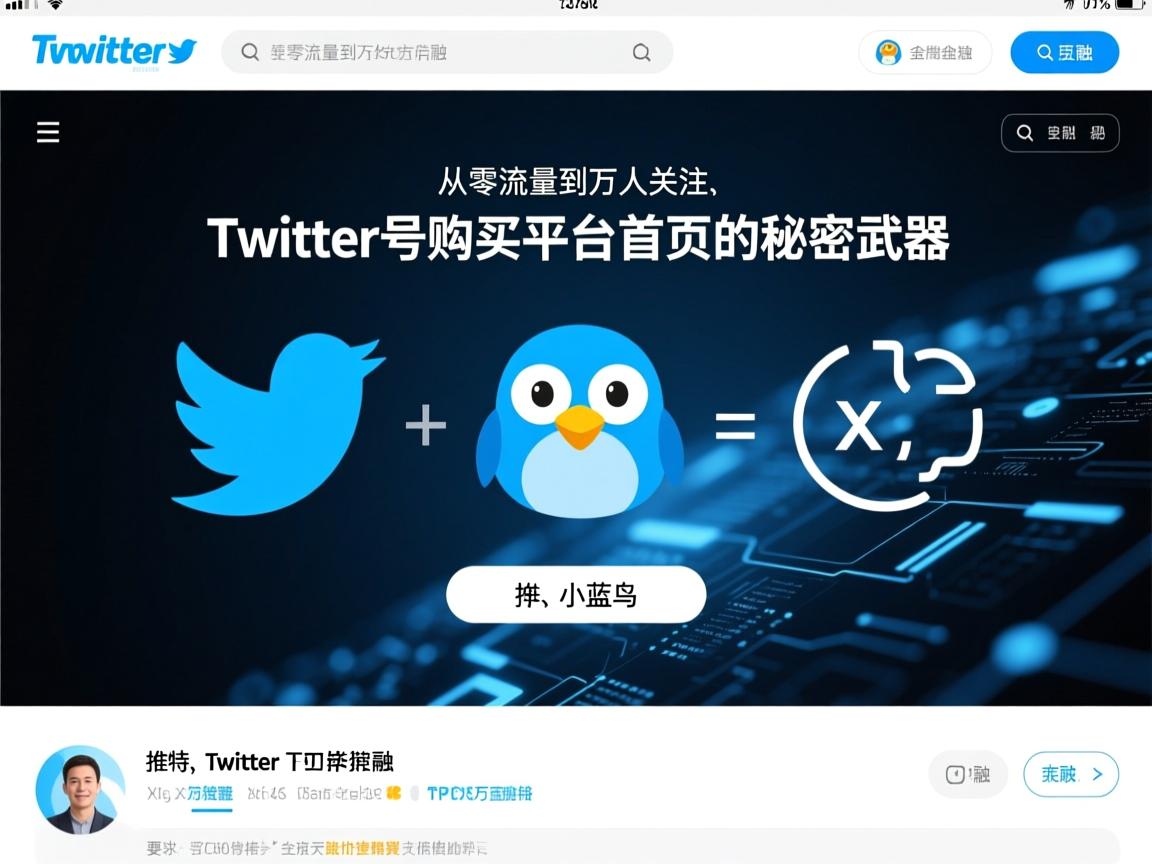 从零流量到万人关注，推特、小蓝鸟、X、 Twitter号购买平台首页的秘密武器