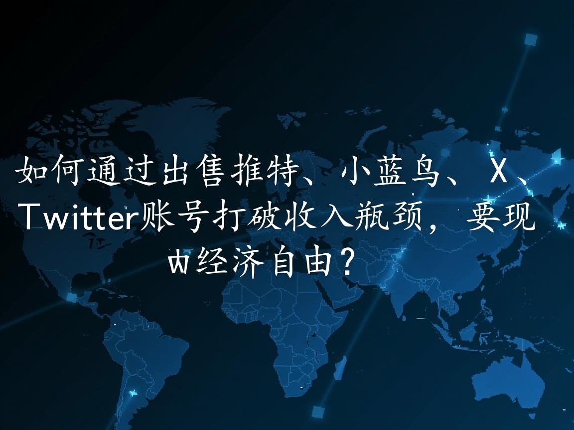 “如何通过出售推特、小蓝鸟、X、 Twitter账号打破收入瓶颈，实现经济自由？”