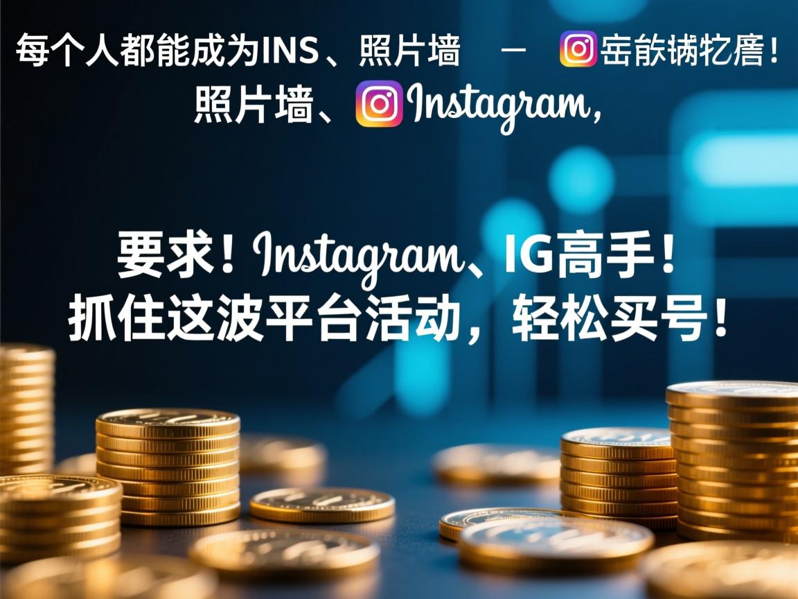 “每个人都能成为INS、照片墙、Instagram、IG高手!抓住这波平台活动,轻松买号!”