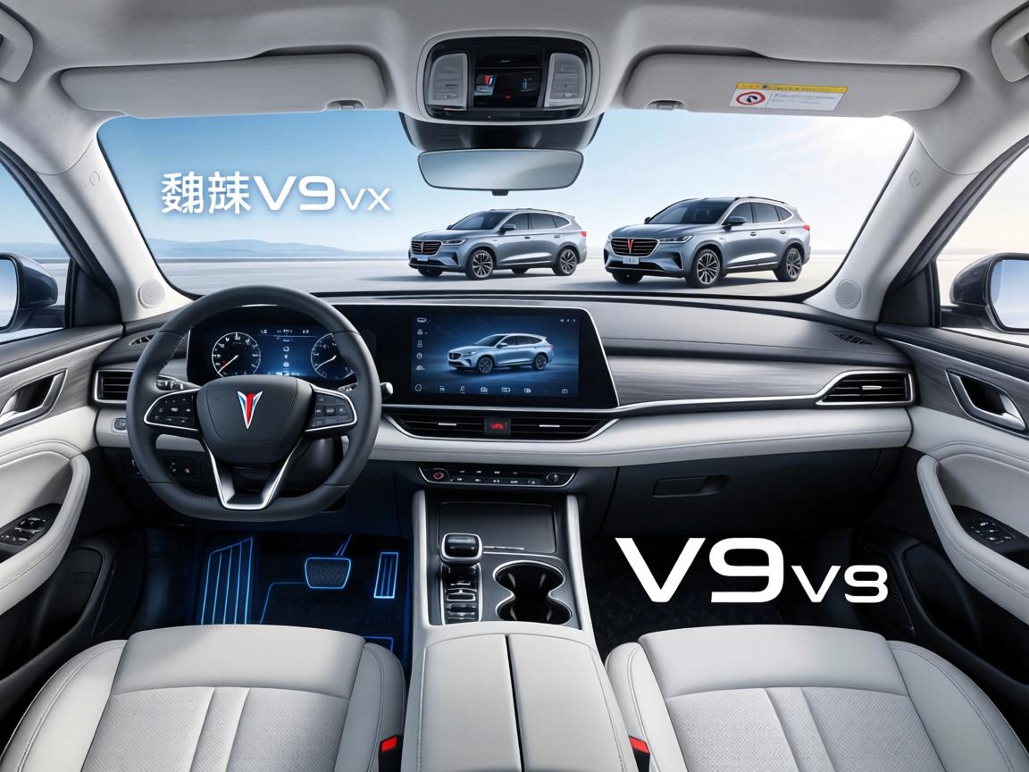 魏牌V9X发布内饰官图了？