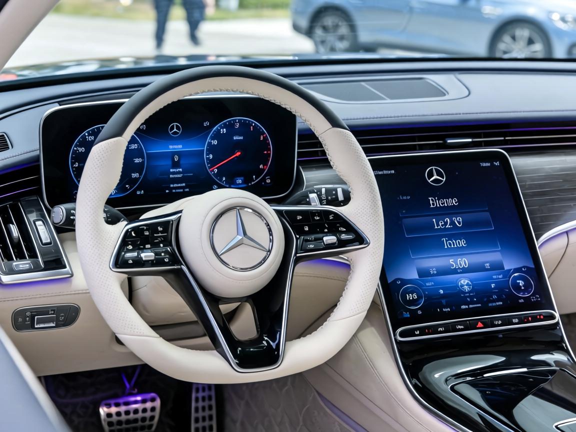 全新奔驰EQS座舱亮相：半幅方向盘配电子线控转向